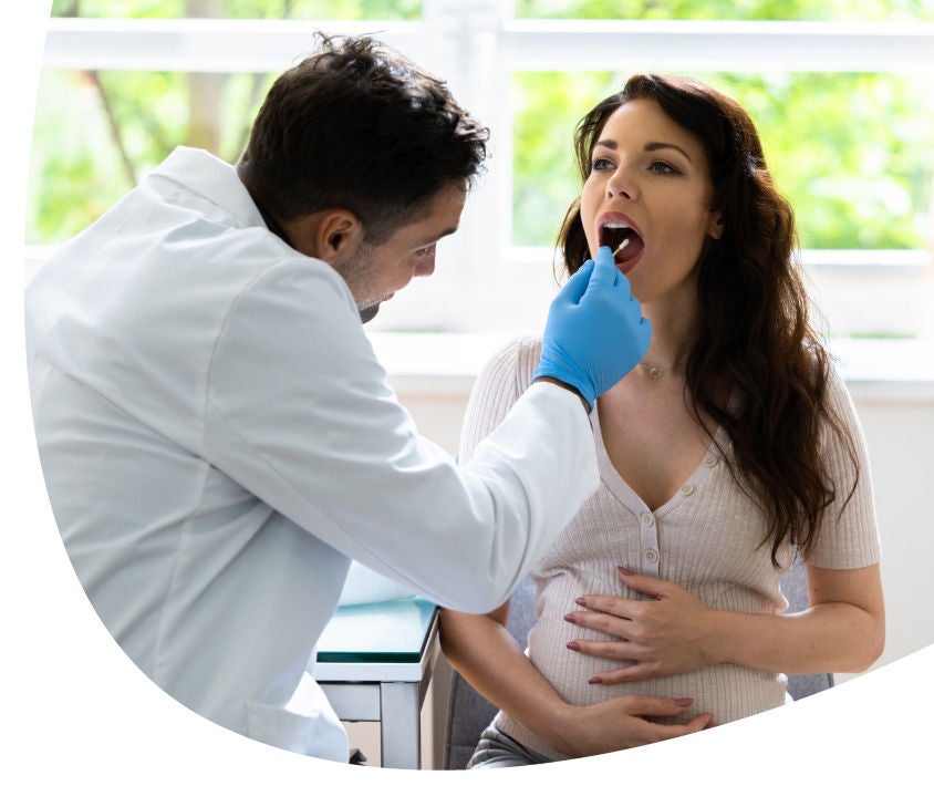 girl pregnant in a dentist