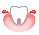 tooth icon on bleeding gum