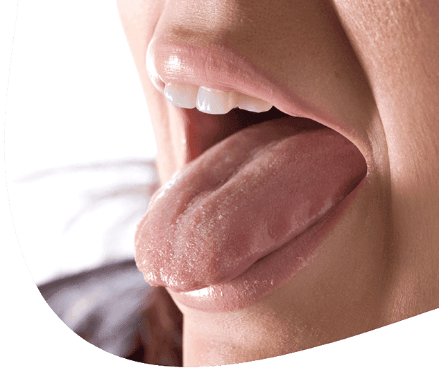 Mouth with the tongue out