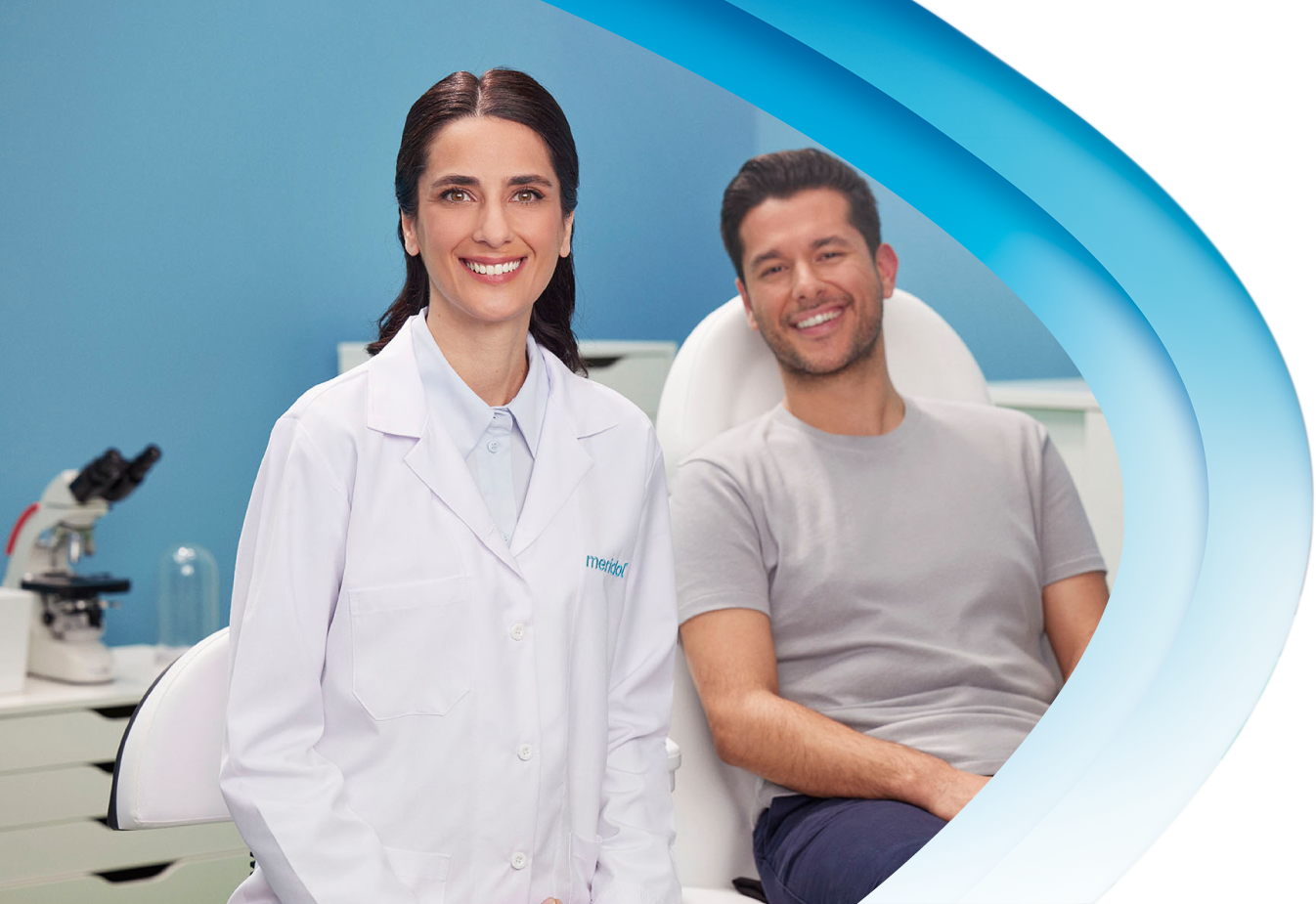 doctor and patience smiling