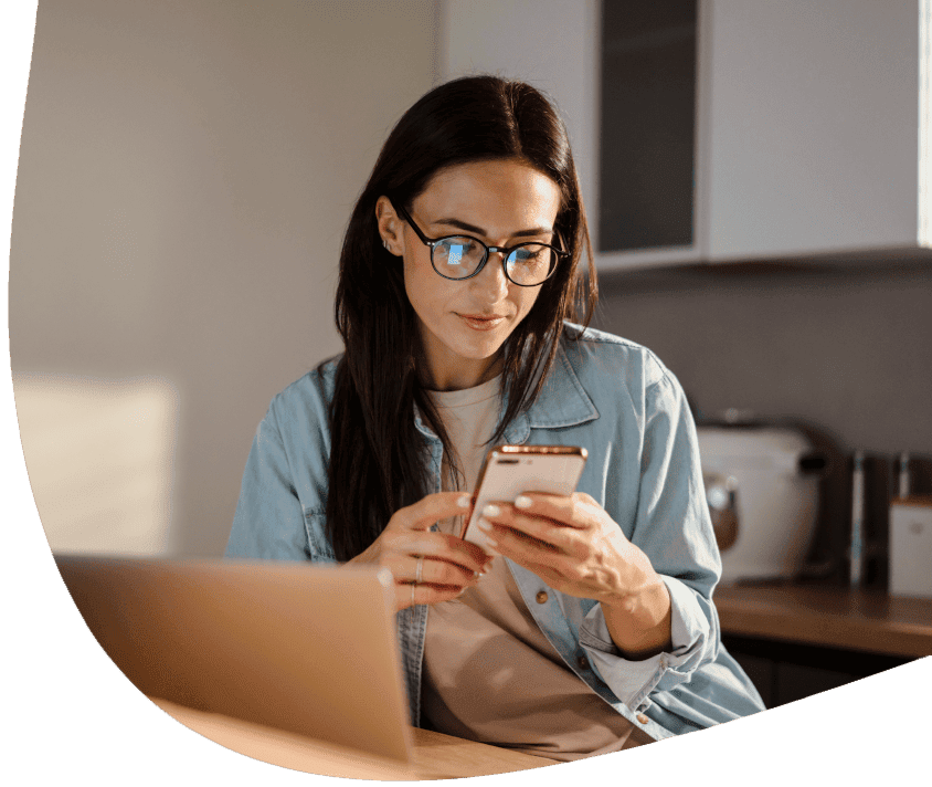 Girl reading something on its phone